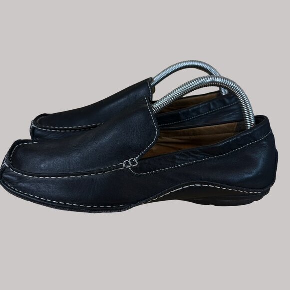 Steve Madden Men's Black Slip-On Loafers With Contrast Stitching Size 8.5 - Picture 5 of 16